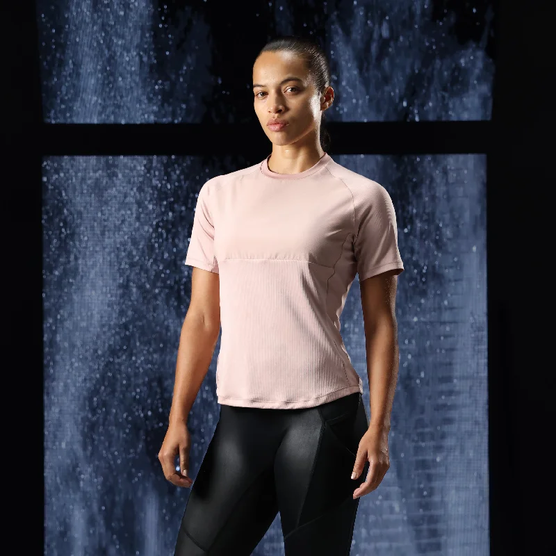 Yoga Tops with Adjustable Fit for Custom Support -LAB360° Power Tee - Pale Mauve