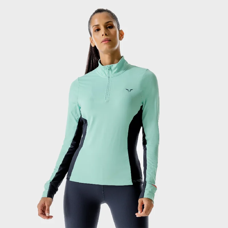 Yoga Tops with Full Coverage -LAB360° Running Top - Pastel Turquoise