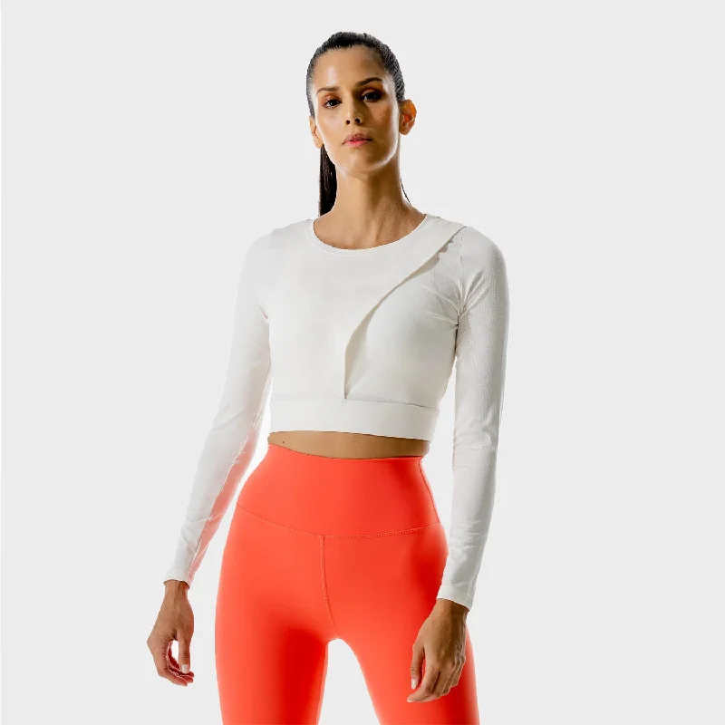 Active Yoga Tops for Intense Workouts -LAB360° Wrap Top - Whisper White