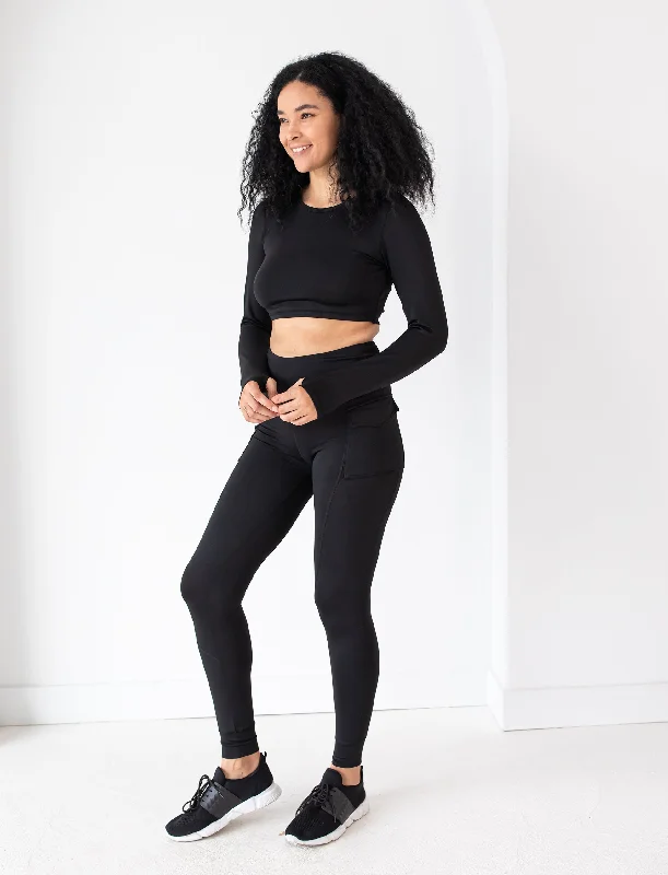 Yoga Pants for Hot and Warm Yoga -LADIES CARGO POCKET LOUNGE LEGGING