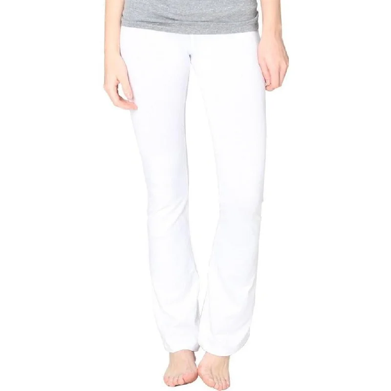 Yoga Pants for Intense Yoga Practice -Ladies Cotton/Spandex Foldover Yoga Pants