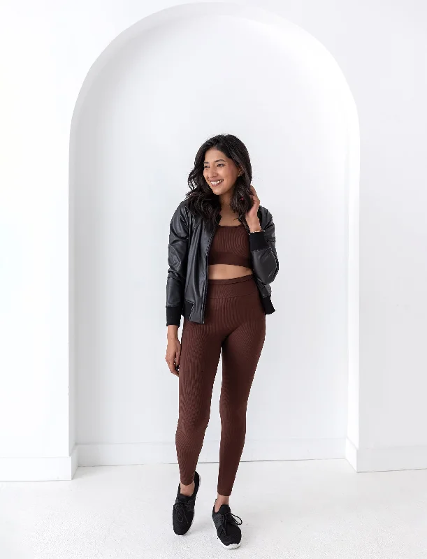 Yoga Pants with Soft Waistband -LADIES SEAMLESS RIB LEGGING