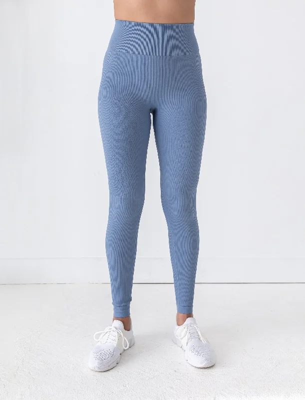 Breathable Full-Length Yoga Pants -LADIES SEAMLESS RIB LEGGING