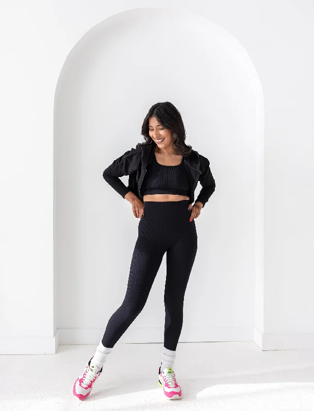 Yoga Pants for Fitness and Recovery -LADIES SEAMLESS RIB LEGGING