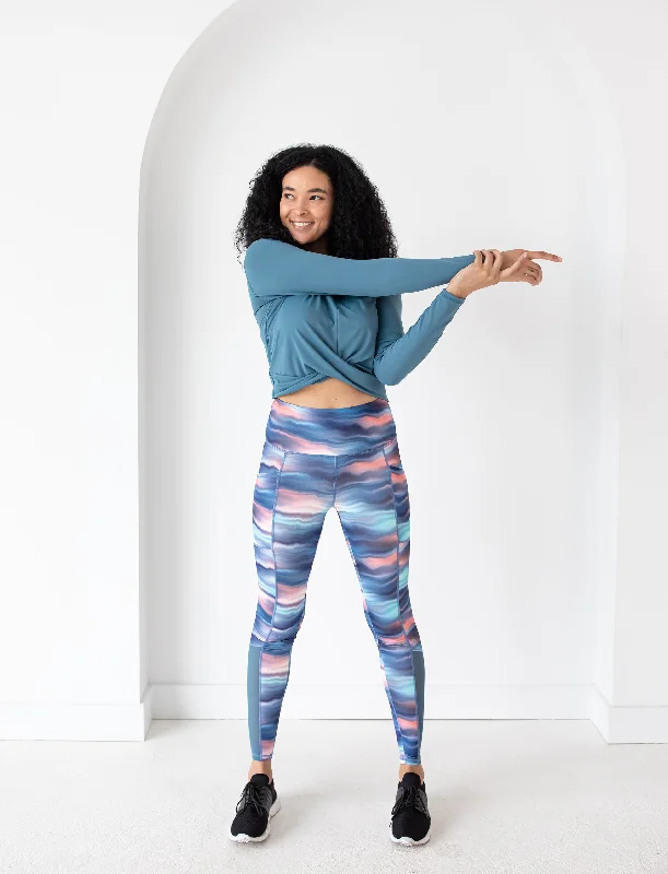 Comfortable Yoga Pants with Smooth Fit -LADIES SIDE POCKET LEGGING WITH MESH