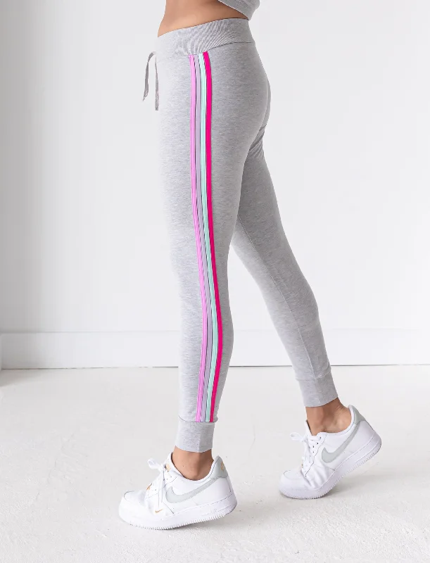Comfortable Yoga Pants for All Types of Practice -LADIES LIVE IN JOGGERS W/ RAINBOW STRIPE Comfortable Yoga Pants for All Types of Practice -LADIES LIVE IN JOGGERS W/ RAINBOW STRIPE