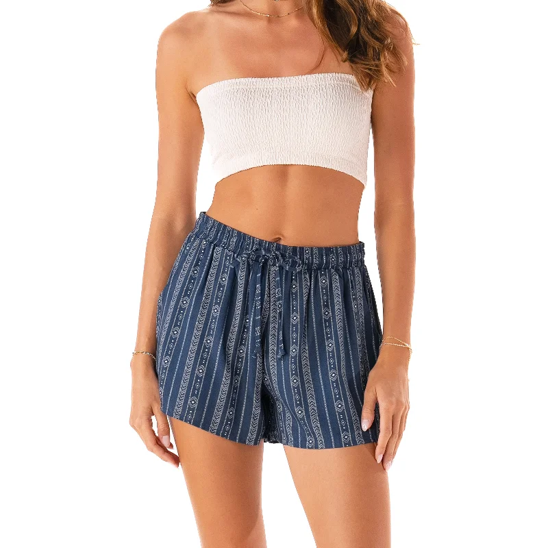 Yoga Shorts for Mobility -Lahu Tribal Print Drawstring Shorts