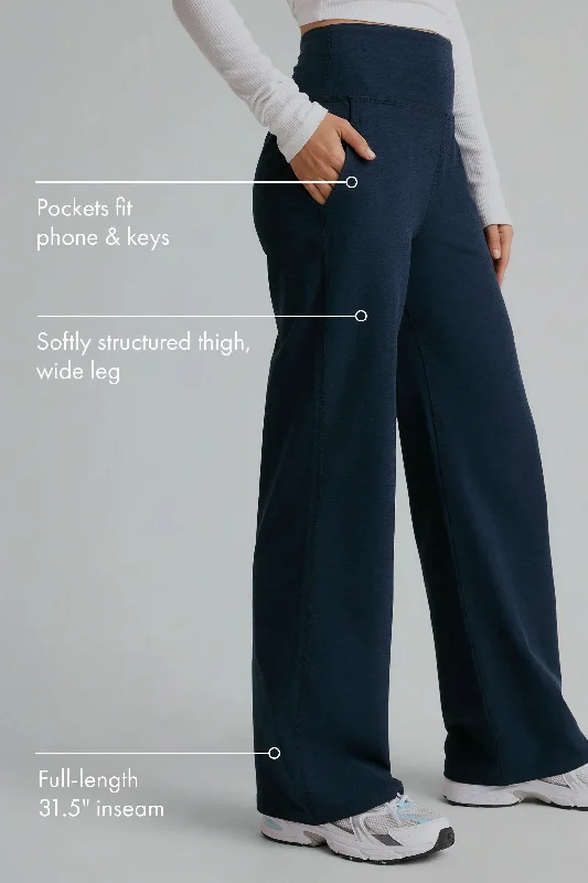 Yoga Shorts for Flexibility and Core Strength -Laid Back Pants - Navy