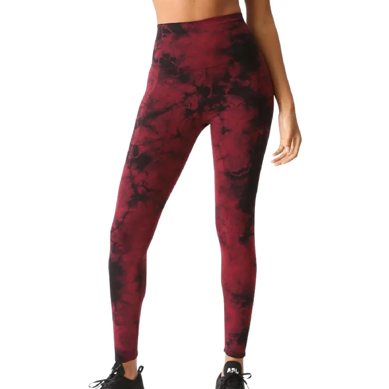 Yoga Shorts for Strengthening and Flexibility -Lajolla Pocket Legging In Auburn/onyx