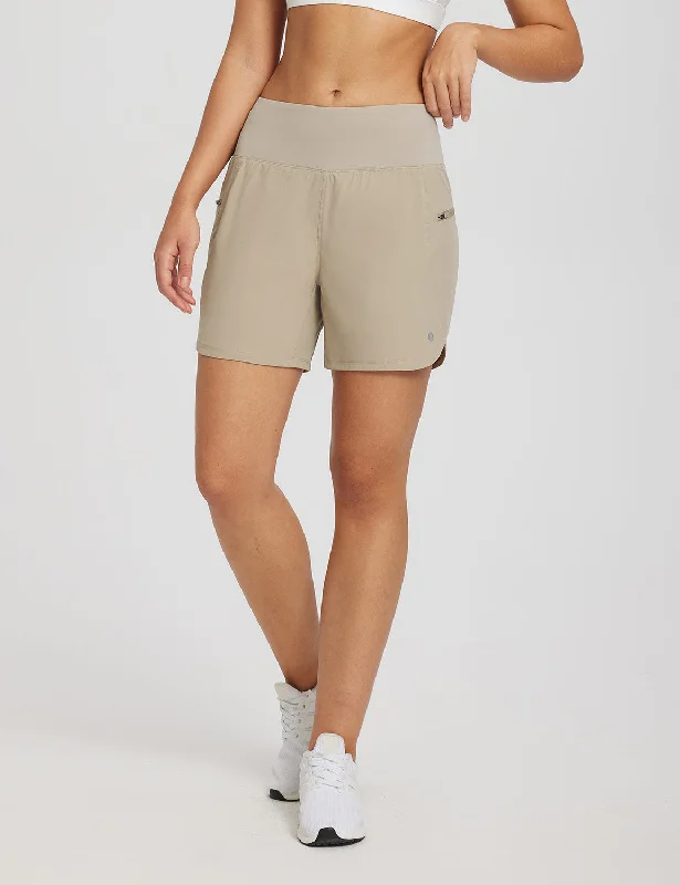 Women's Yoga Shorts with High Waistband -Airide 2 In 1 Padded Trail Shorts