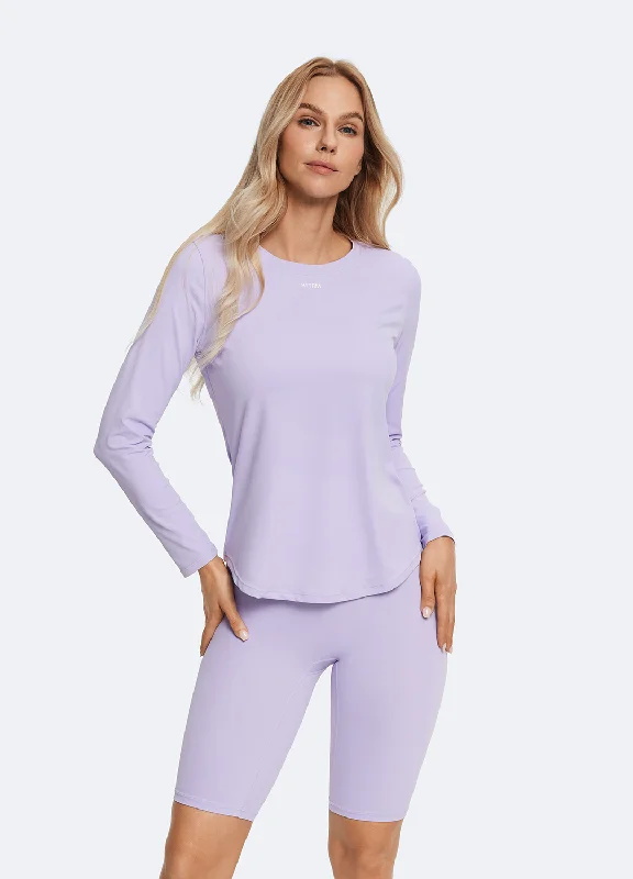 Yoga Tops for Power and Flexibility -Lavender Long Sleeve