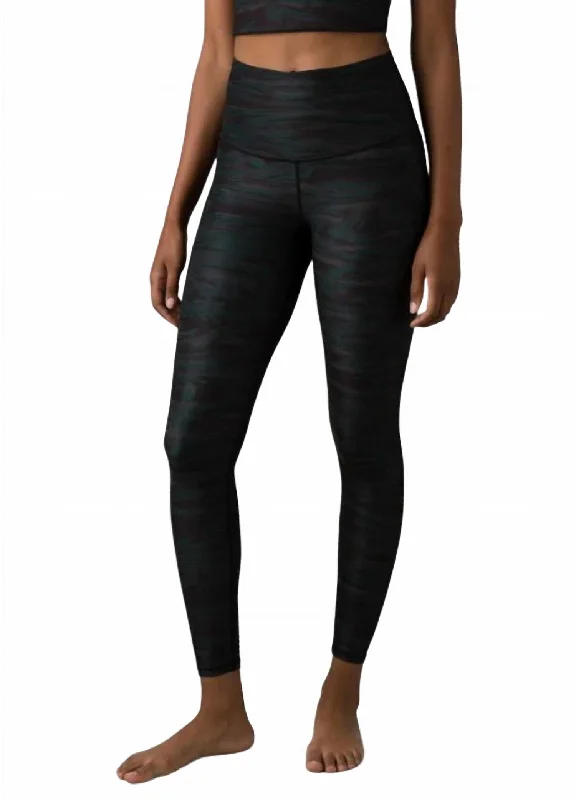 Yoga Shorts for Strengthening and Flexibility -Layna 7/8 Printed Legging In Black Travertine