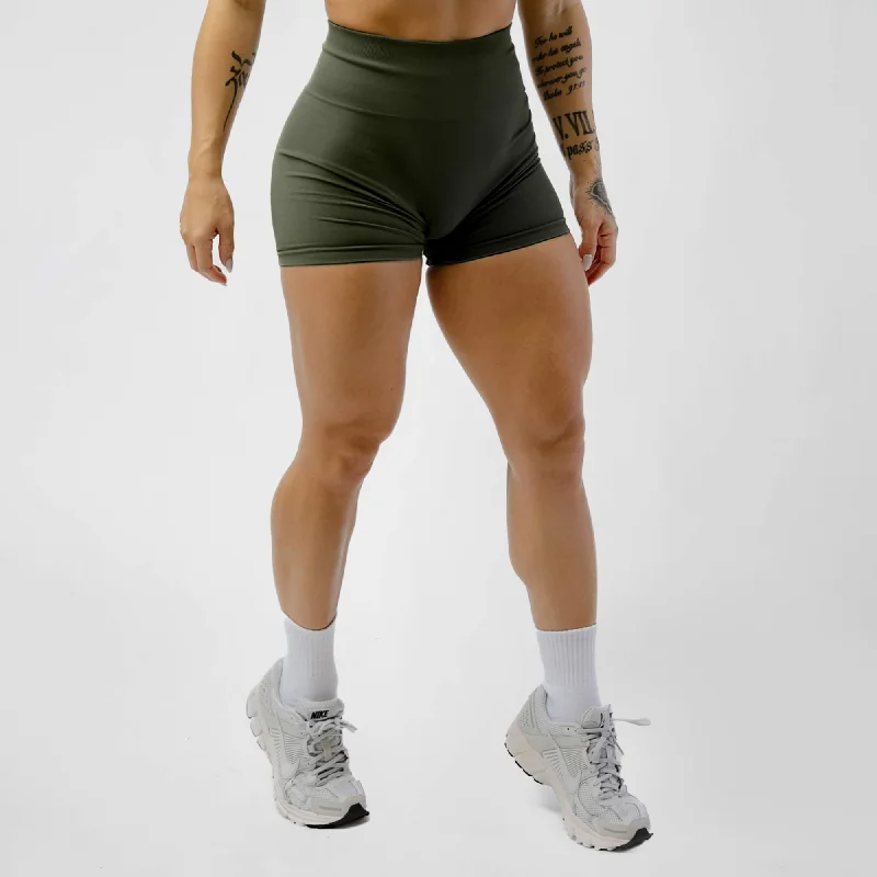 Yoga Shorts for High-Impact Training -Legacy Shorts - Vintage Green