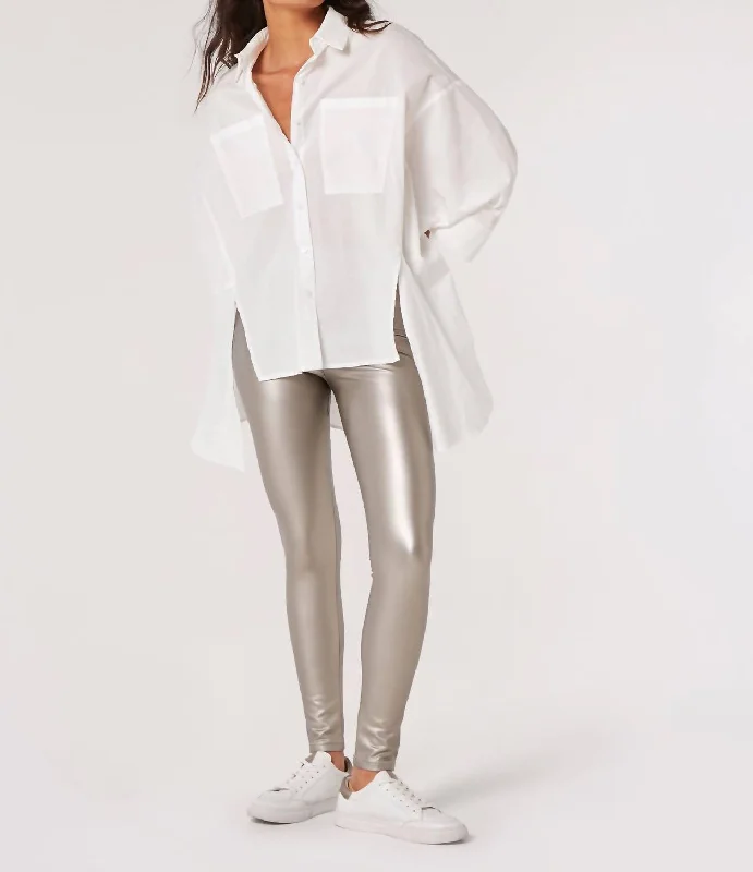 Yoga Shorts for Women with Comfort Fit -Legging Pant In Silver