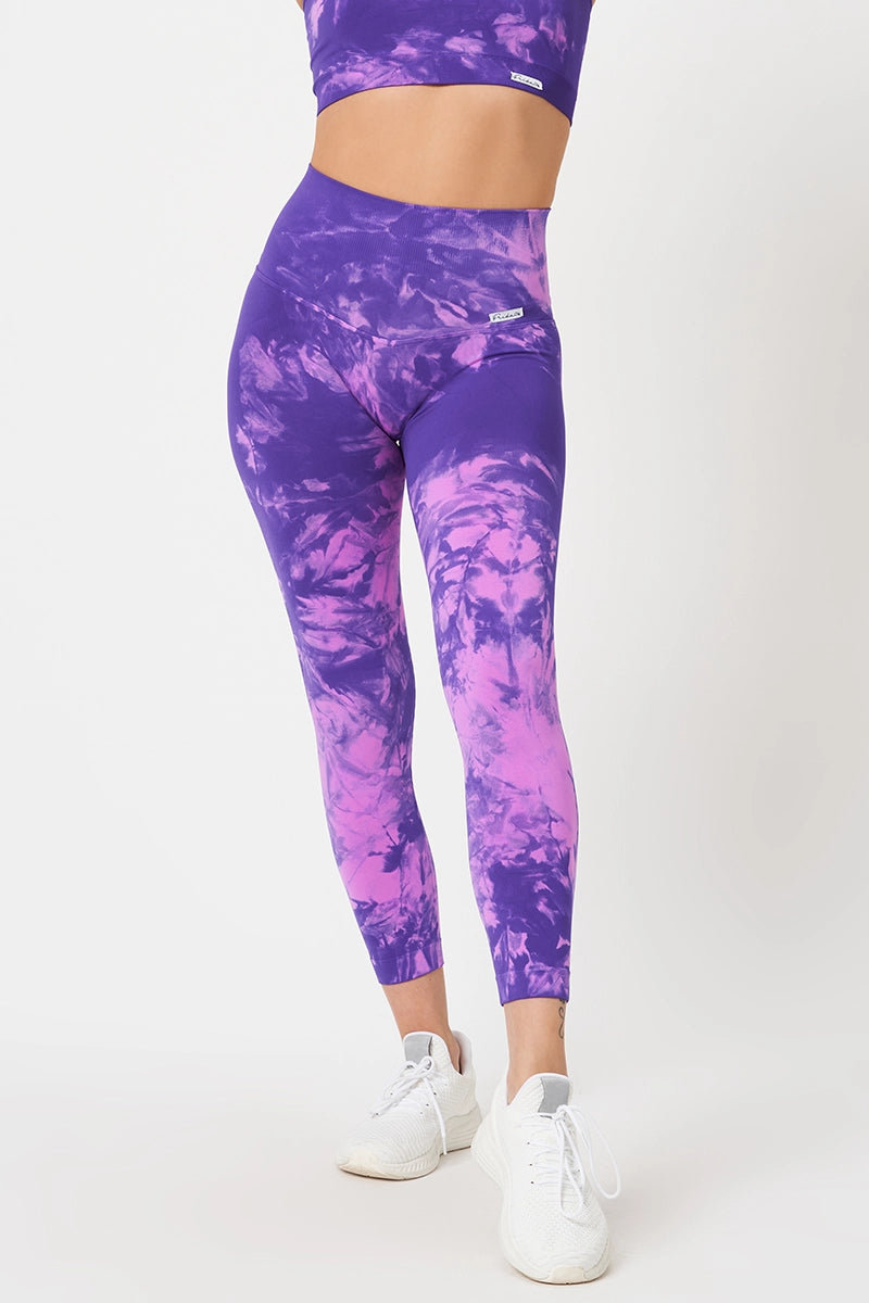 High-Waisted Yoga Shorts for Easy Movement -Leggings Elements Etere Rosa Viola