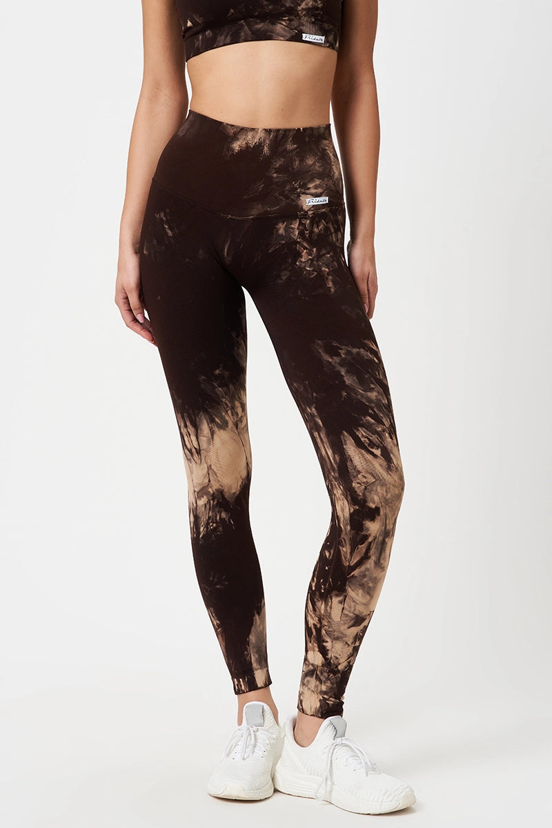 High-Waisted Yoga Shorts for Comfort -Leggings Elements Terra Beige Marrone