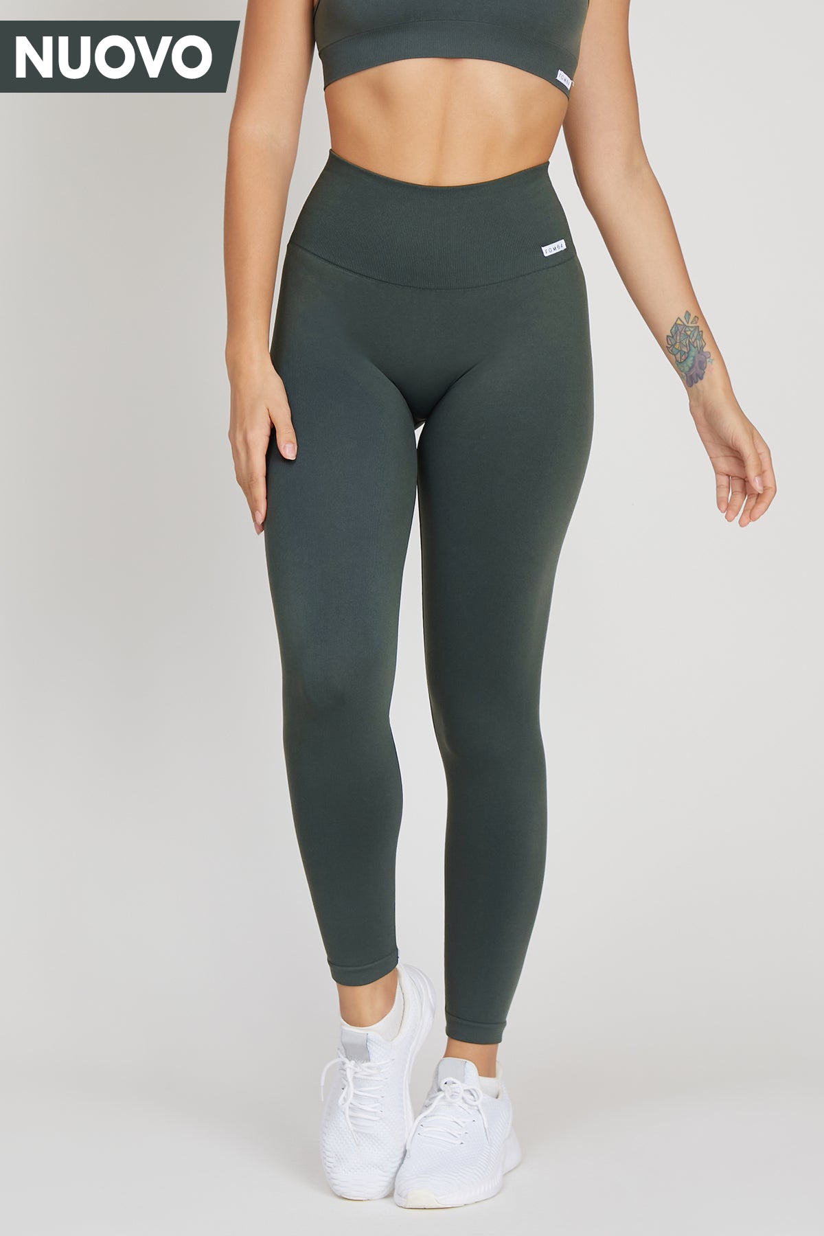 Yoga Shorts for Enhanced Stretching -Leggings Nikita Basic Fascione Alto Coal Green