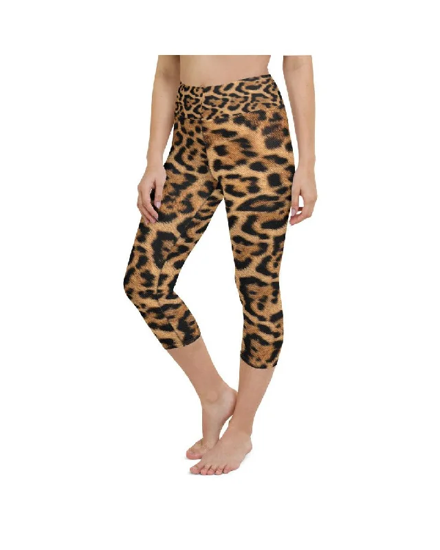Yoga Pants for Flexibility and Stability -Leopard Skin Yoga Capris