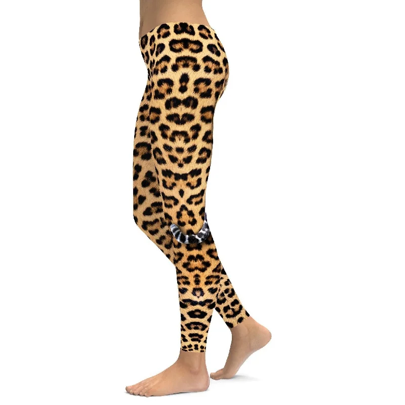 Yoga Pants for Ease of Movement -Leopard Tail Leggings