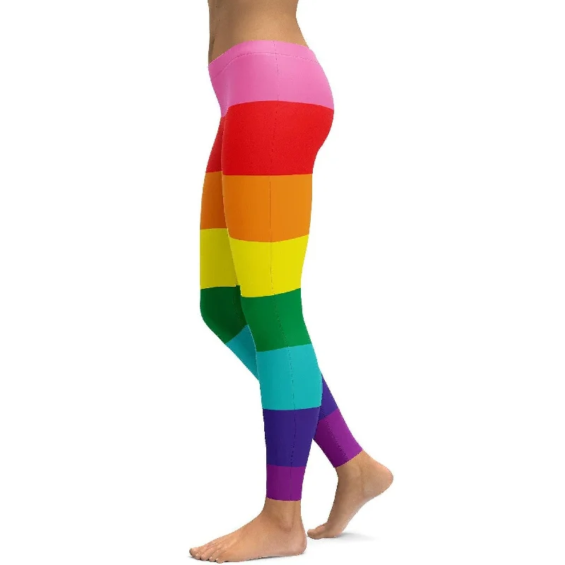 Yoga Pants with Built-In Control -LGBT Rainbow Flag Leggings