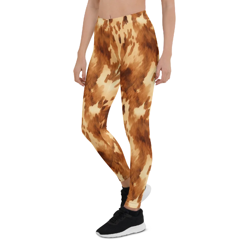 Comfortable Yoga Pants for Total Flexibility -Light Cow Print Leggings