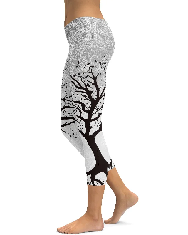 Yoga Pants for Flexibility and Endurance -Light Tree of Life Capris
