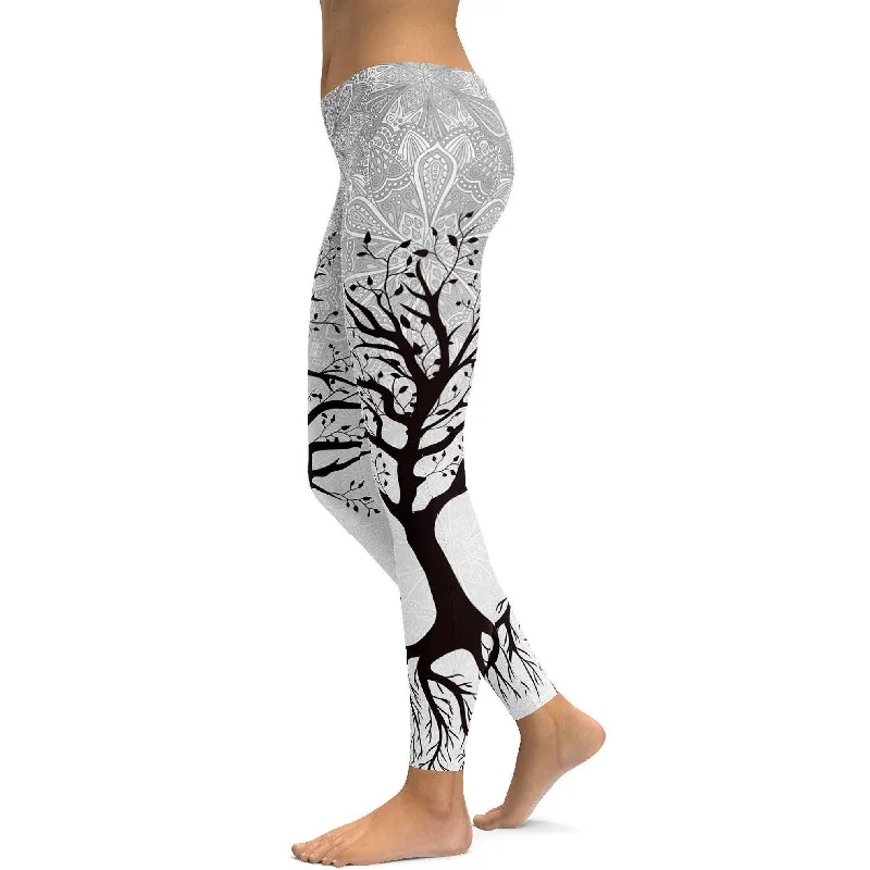 Comfortable Yoga Pants for Long Poses -Light Tree of Life Leggings