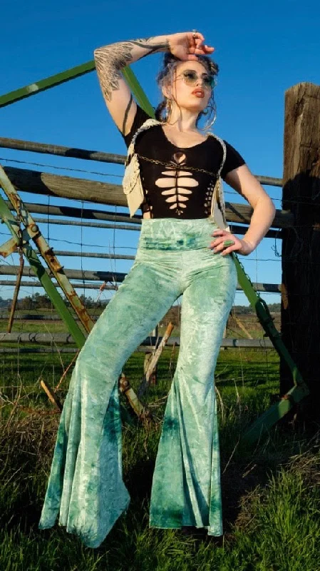 Yoga Pants for Running -Lime Crush Velvet Super Bells
