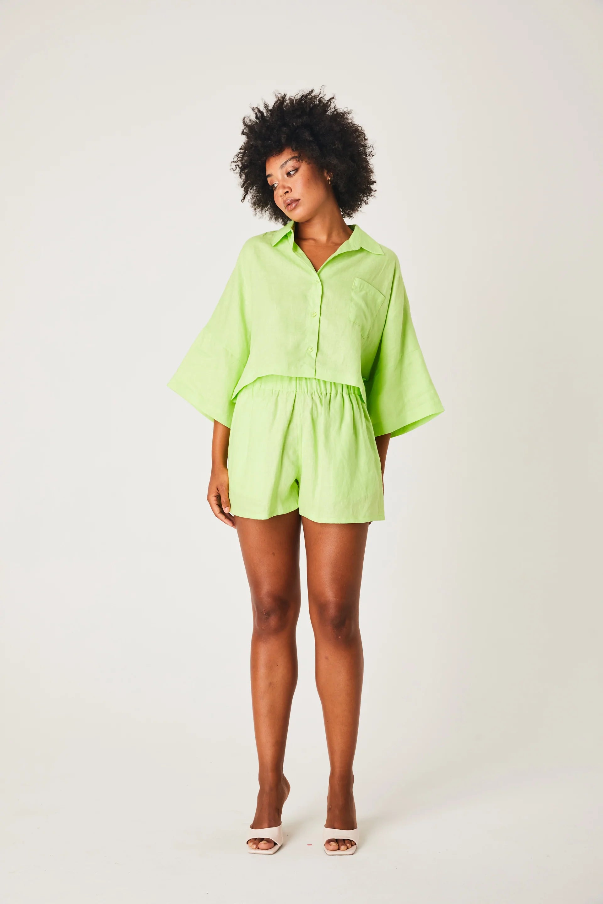 Yoga Shorts for Yoga and Stretching -Linen Shorts Splice