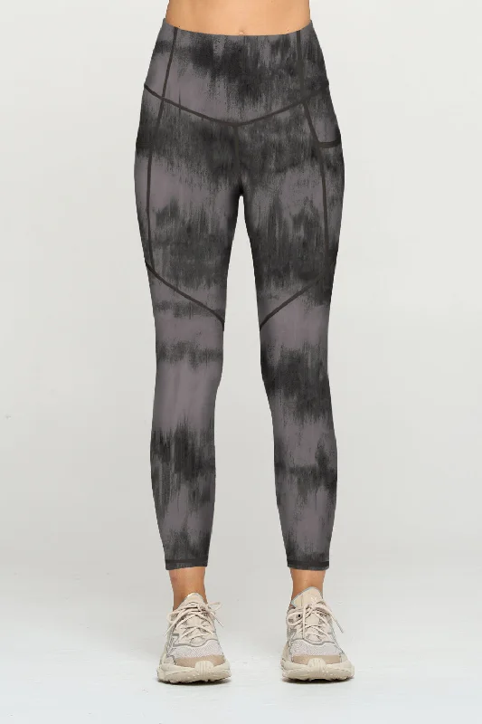 Yoga Pants for Every Practice and Pose -Liz - Black Wet Sand Abstract w Pockets 7/8 Legging Yoga Pants for Every Practice and Pose -Liz - Black Wet Sand Abstract w Pockets 7/8 Legging