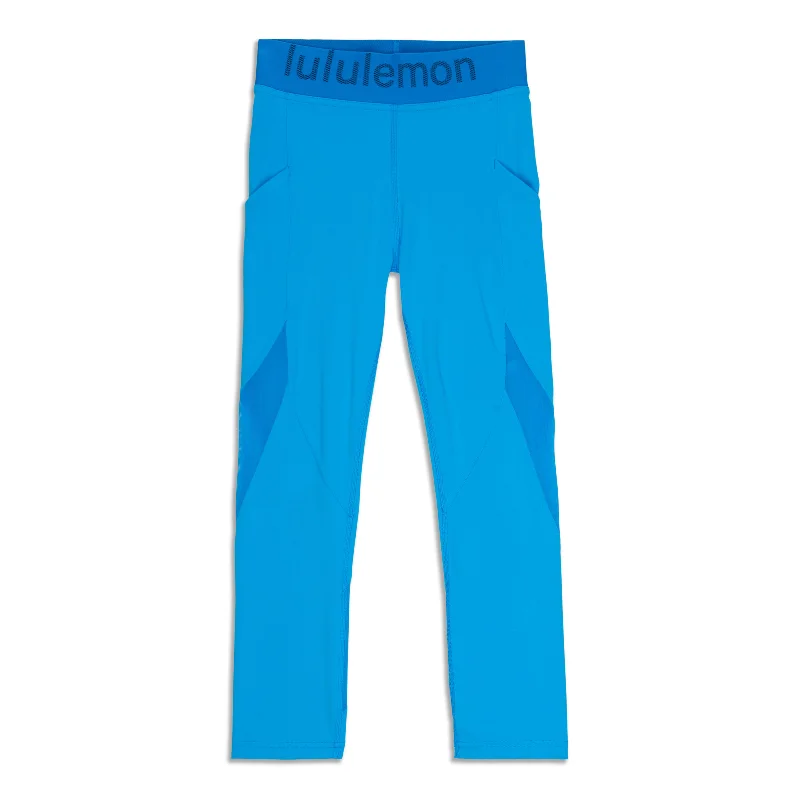 Yoga Pants with Custom Fit -Logo Waistband High-Rise Training Crop - Resale