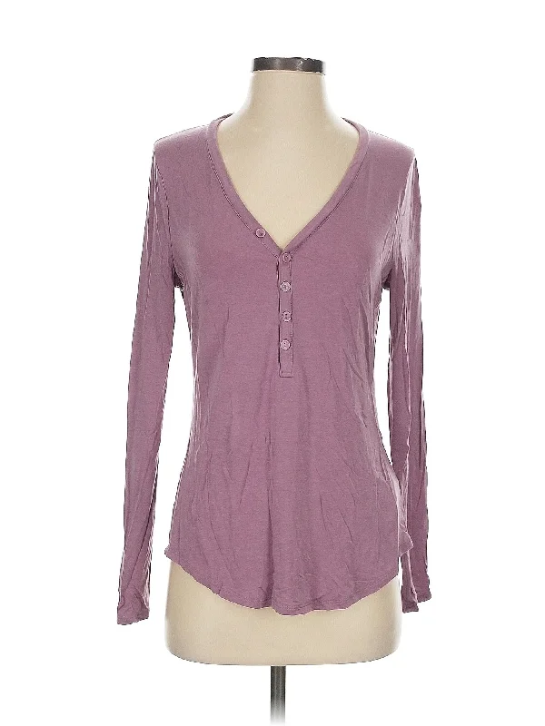 Comfortable Yoga Tops for Studio Sessions -Long Sleeve Henley
