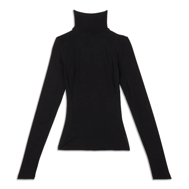 Comfortable Yoga Tops for All Workouts -Long-Sleeve Jersey Turtleneck - Resale
