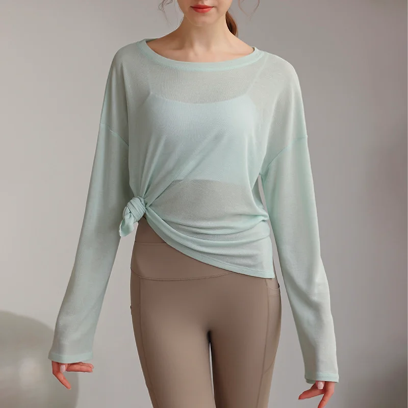 Elegant Yoga Tops for Women -Long Sleeve Pullover