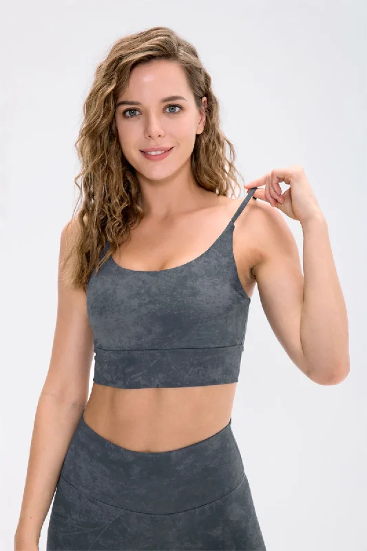 Yoga Bar for Strength and Flexibility -Tie Dyed Longline Sports Bra Light Support