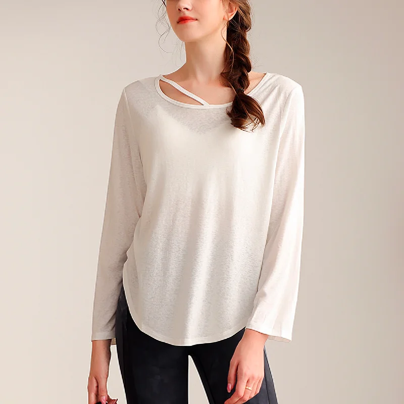 Women's Yoga Tops with Supportive Features -Loose Yoga Pullover