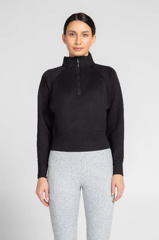 Stylish Yoga Tops for Yoga Practice -Lorelai Mock Neck Half Zip Sweatshirt