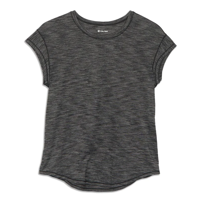 Lightweight Yoga Tops for Warm Weather -Lost In Pace Short Sleeve Shirt - Resale