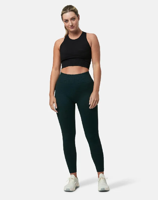 Organic Yoga Bar with Berries -Lotus Chevron 7/8 Leggings in Moss Green