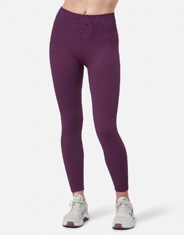 Vegan Protein Yoga Bar with No Fillers -Lotus Chevron 7/8 Legging in Sangria