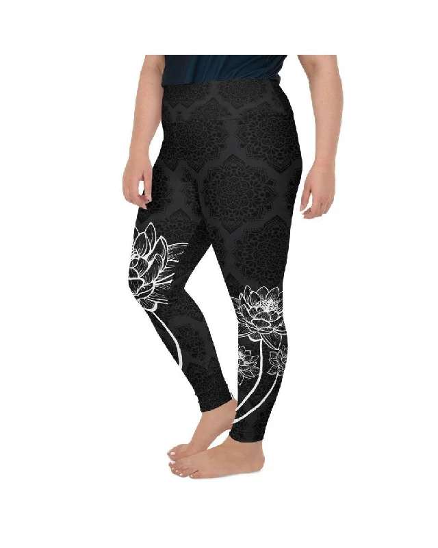 Black Yoga Pants -Lotus Plus Size Leggings