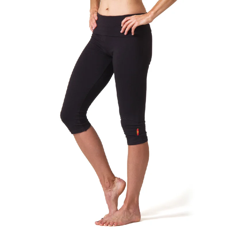 Soft, Compression Yoga Pants -Love Capri Leggings - Black