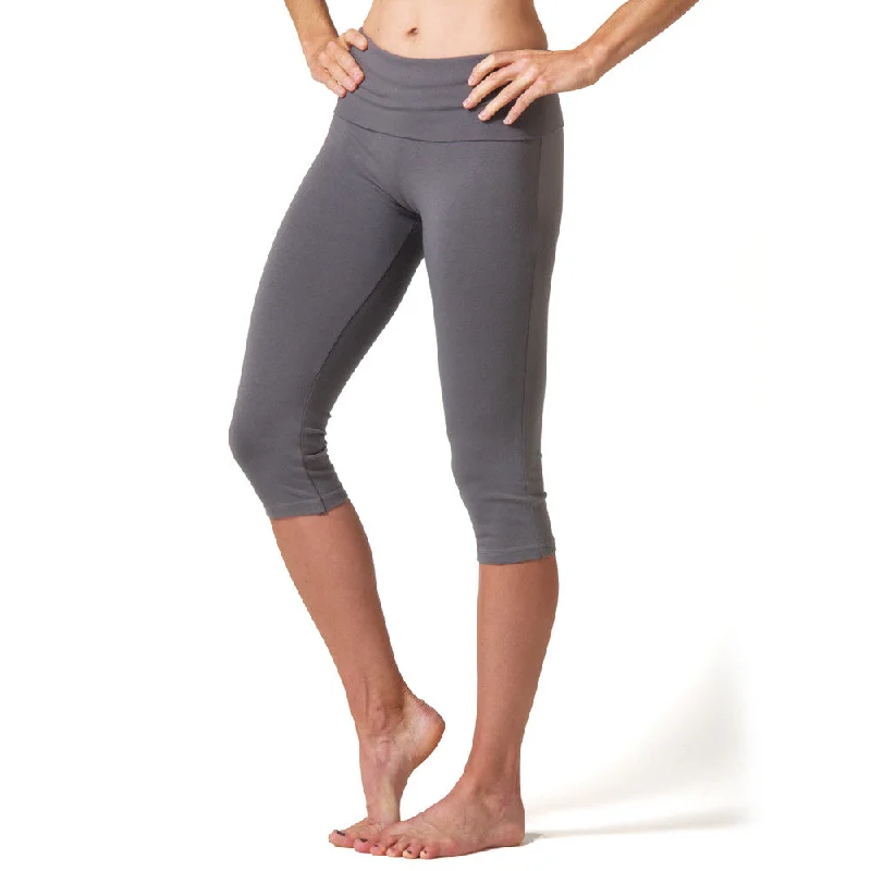 High-Waisted Compression Yoga Pants for Women -Love Capri Leggings - Charcoal Gray