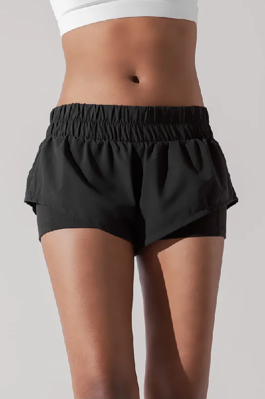 Soft Yoga Shorts for Enhanced Flexibility -Low Rise Supershort™- Black