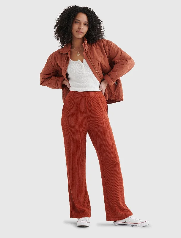 Yoga Shorts for Easy Movement and Flexibility -Lucky Brand Womens Cloud Jersey Wide-Leg Cropped Pant