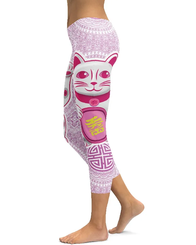 Stylish Yoga Pants for Performance and Comfort -Lucky Cat Capris