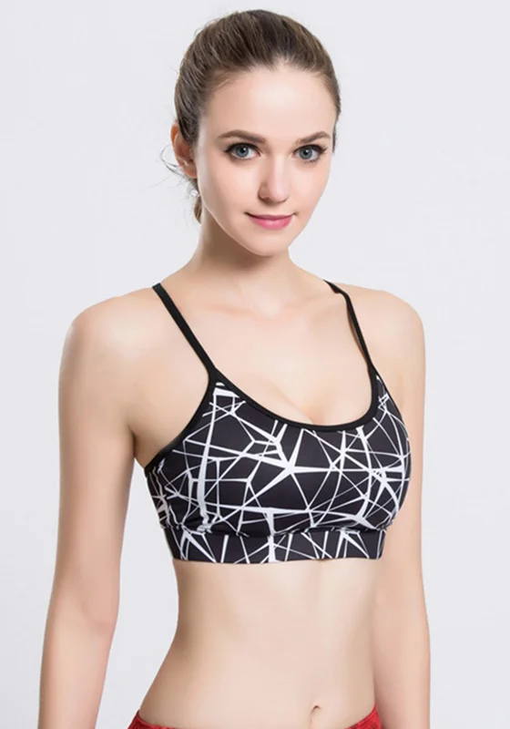 Seamless Yoga Tops for Comfort and Fit -3D Prrint Spaghetti Strap Bra
