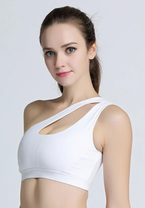 Yoga Tops for Power and Flexibility -One Shoulder Design Yoga Bra