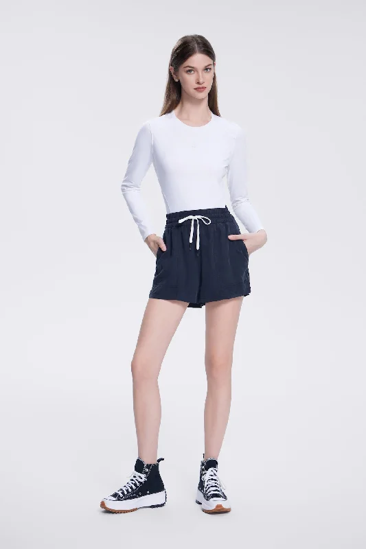 Soft Yoga Shorts for Pilates Practice -Luna Sweater Shorts