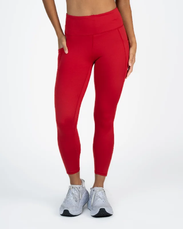 Stylish Compression Yoga Pants -Denali 7/8 Leggings - Cherry